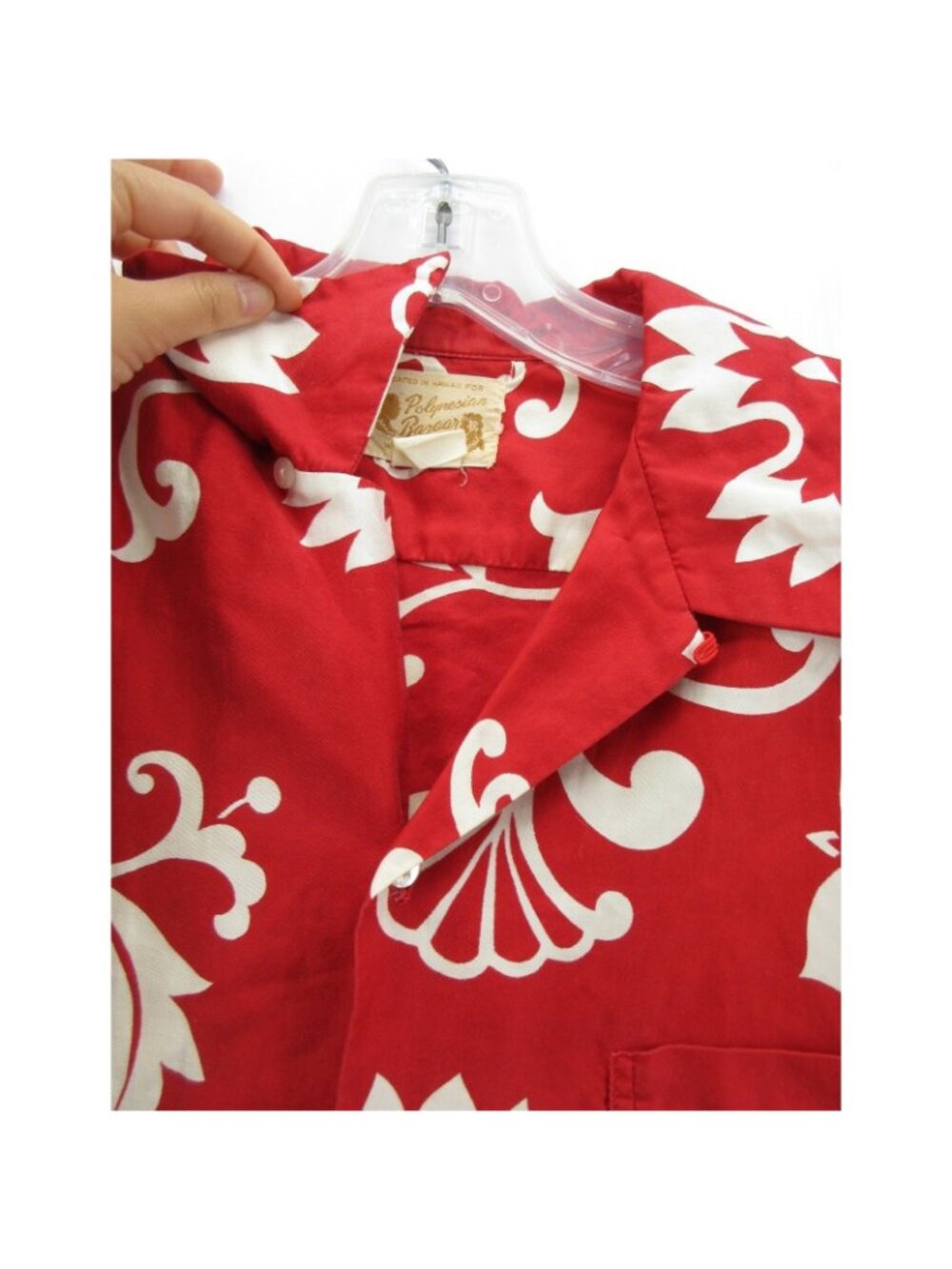 VTG Polynesian Bazaar Shirt Large 60s 70s Hawaiian Loop Collar Waikiki - Picture 8 of 12